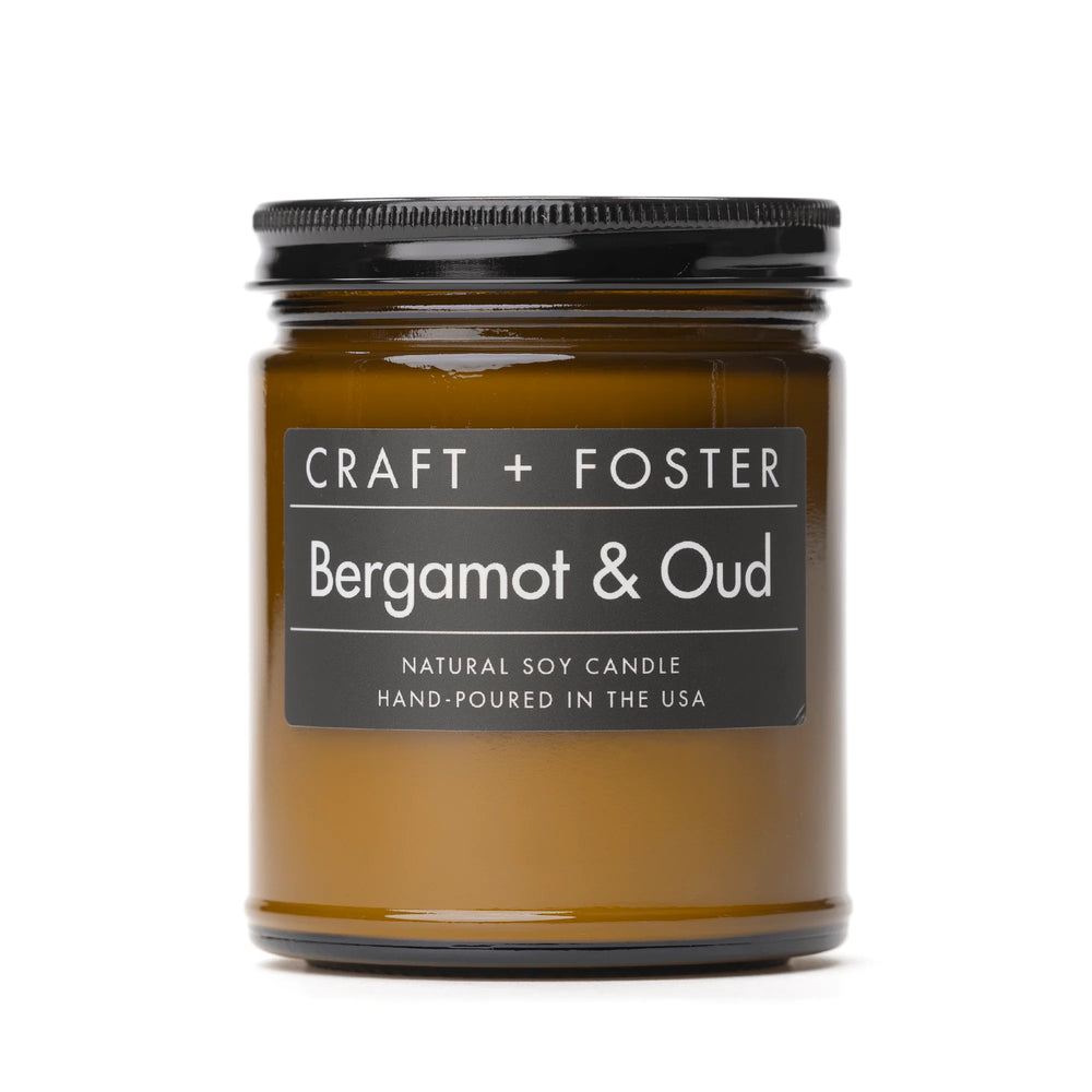 Craft + Foster Natural Soy Wax Candle - 'Bergamot & Oud'