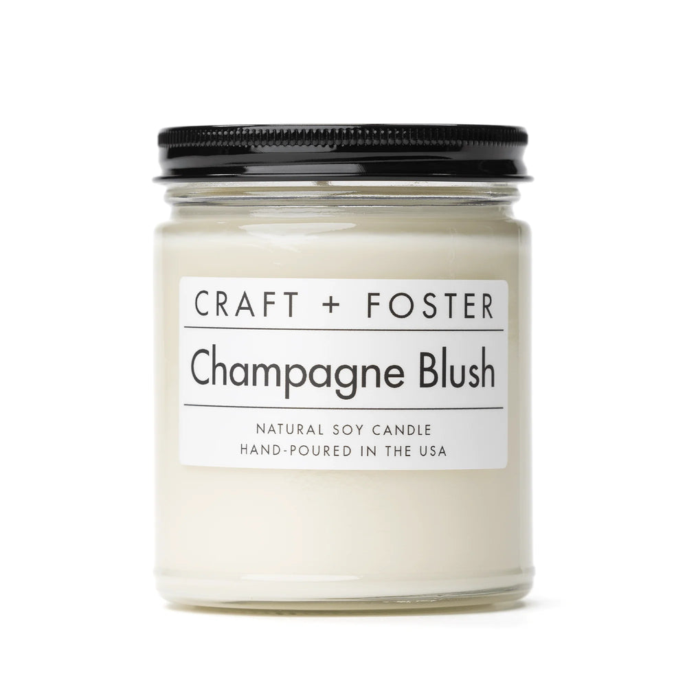 Craft + Foster Natural Soy Wax Candle - 'Champagne Blush'
