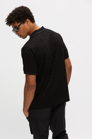 
                  
                    Load image into Gallery viewer, Kuwalla Jacquard Polo - &amp;#39;Black&amp;#39;
                  
                
