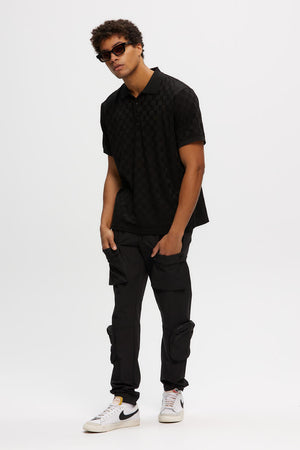 
                  
                    Load image into Gallery viewer, Kuwalla Jacquard Polo - &amp;#39;Black&amp;#39;
                  
                