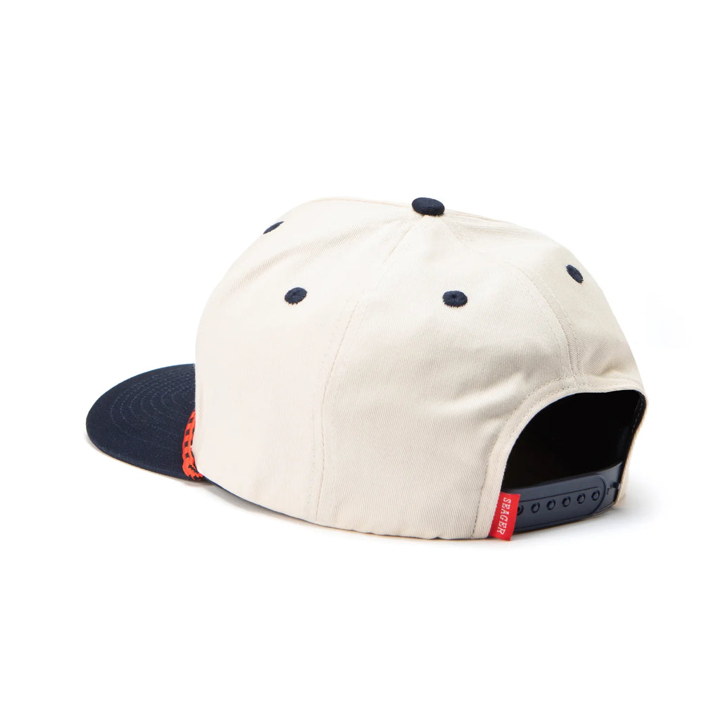 
                  
                    Load image into Gallery viewer, SEAGER &amp;#39;Branded&amp;#39; Snapback - &amp;#39;Cream / Navy&amp;#39;
                  
                