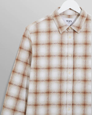 
                  
                    Load image into Gallery viewer, Wax London Shelly Shirt - &amp;#39;Ecru / Brown Aztec Check&amp;#39;
                  
                