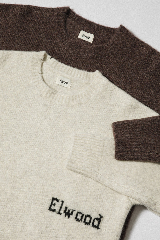 
                  
                    Load image into Gallery viewer, Elwood Knit Crewneck Sweater - &amp;#39;Snow&amp;#39;
                  
                