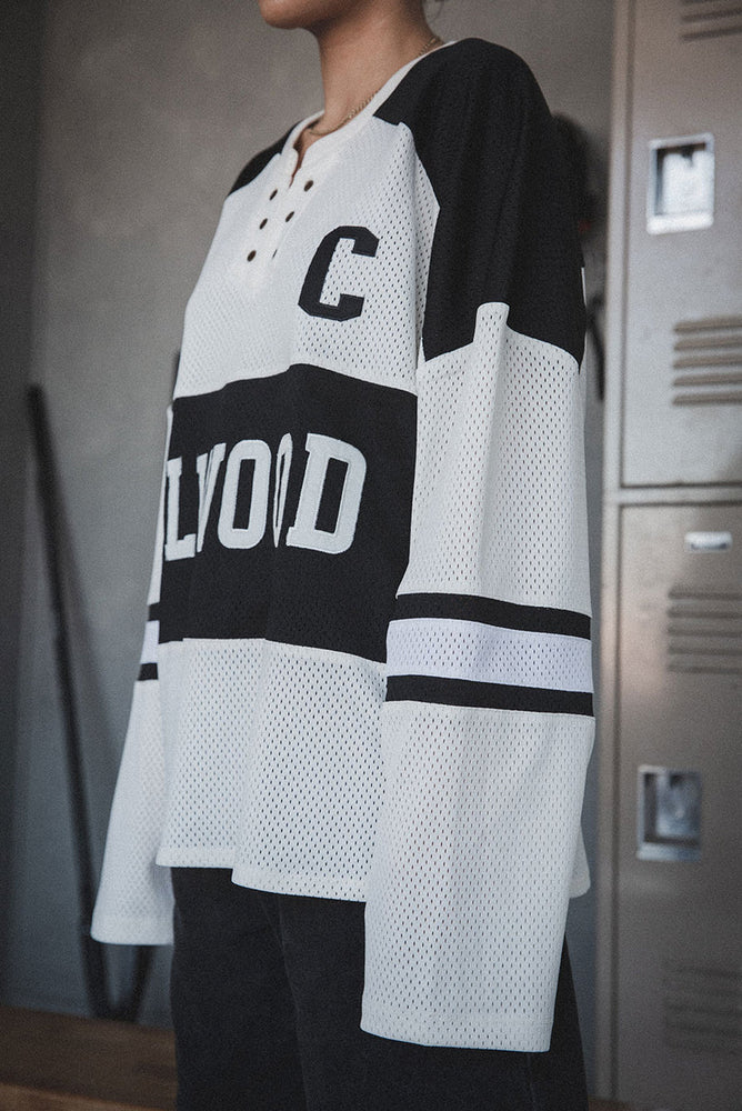 
                  
                    Load image into Gallery viewer, Elwood Hockey Jersey - &amp;#39;IVORY/BLACK&amp;#39;
                  
                