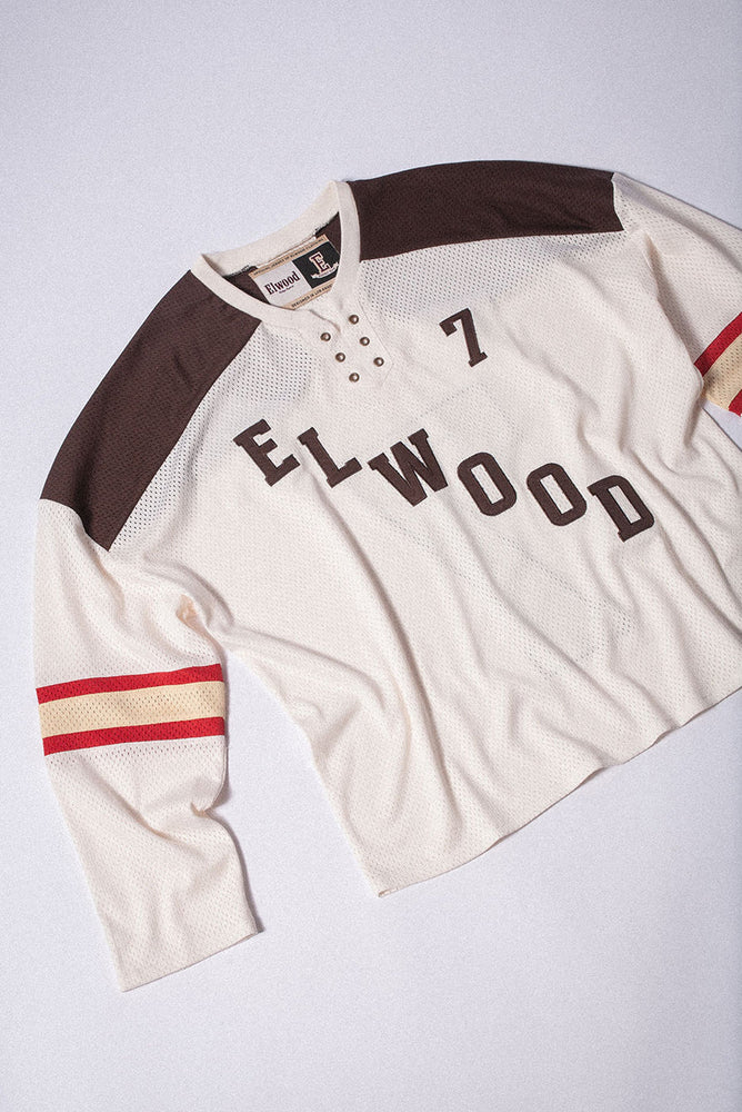 
                  
                    Load image into Gallery viewer, Elwood Hockey Jersey - &amp;#39;IVORY/BROWN&amp;#39;
                  
                