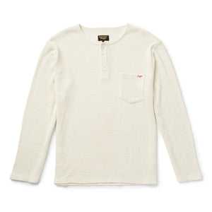 
                  
                    Load image into Gallery viewer, SEAGER &amp;#39;Sawpit Henley&amp;#39; LS Thermal - &amp;#39;Vintage White&amp;#39;
                  
                