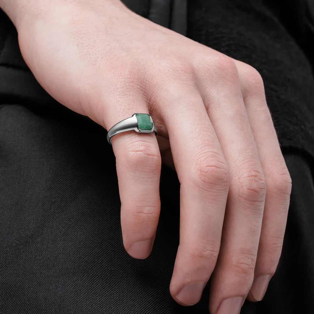 
                  
                    Load image into Gallery viewer, Vitaly &amp;quot;Haze&amp;quot; Ring - &amp;#39;Stainless Steel / Green&amp;#39;
                  
                