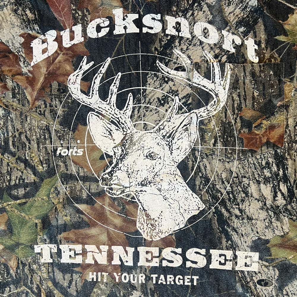 
                  
                    Load image into Gallery viewer, FORTS Vintage &amp;#39;Bucksnort&amp;#39; Camo T-Shirt #24
                  
                