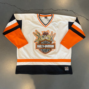
                  
                    Load image into Gallery viewer, Vintage Harley Davidson Looney Tunes Hockey Jersey
                  
                
