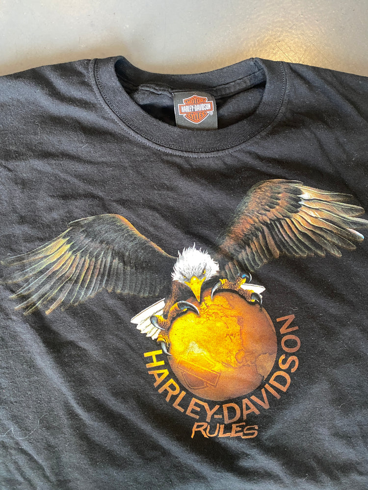 
                  
                    Load image into Gallery viewer, Vintage Harely Davidson Rules &amp;#39;Eagle&amp;#39; T-Shirt
                  
                