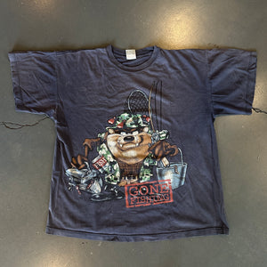 
                  
                    Load image into Gallery viewer, Vintage Taz &amp;quot;Gone Fishing&amp;quot; T-Shirt
                  
                