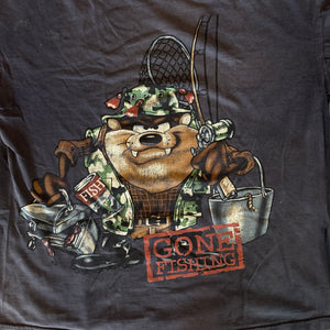 
                  
                    Load image into Gallery viewer, Vintage Taz &amp;quot;Gone Fishing&amp;quot; T-Shirt
                  
                