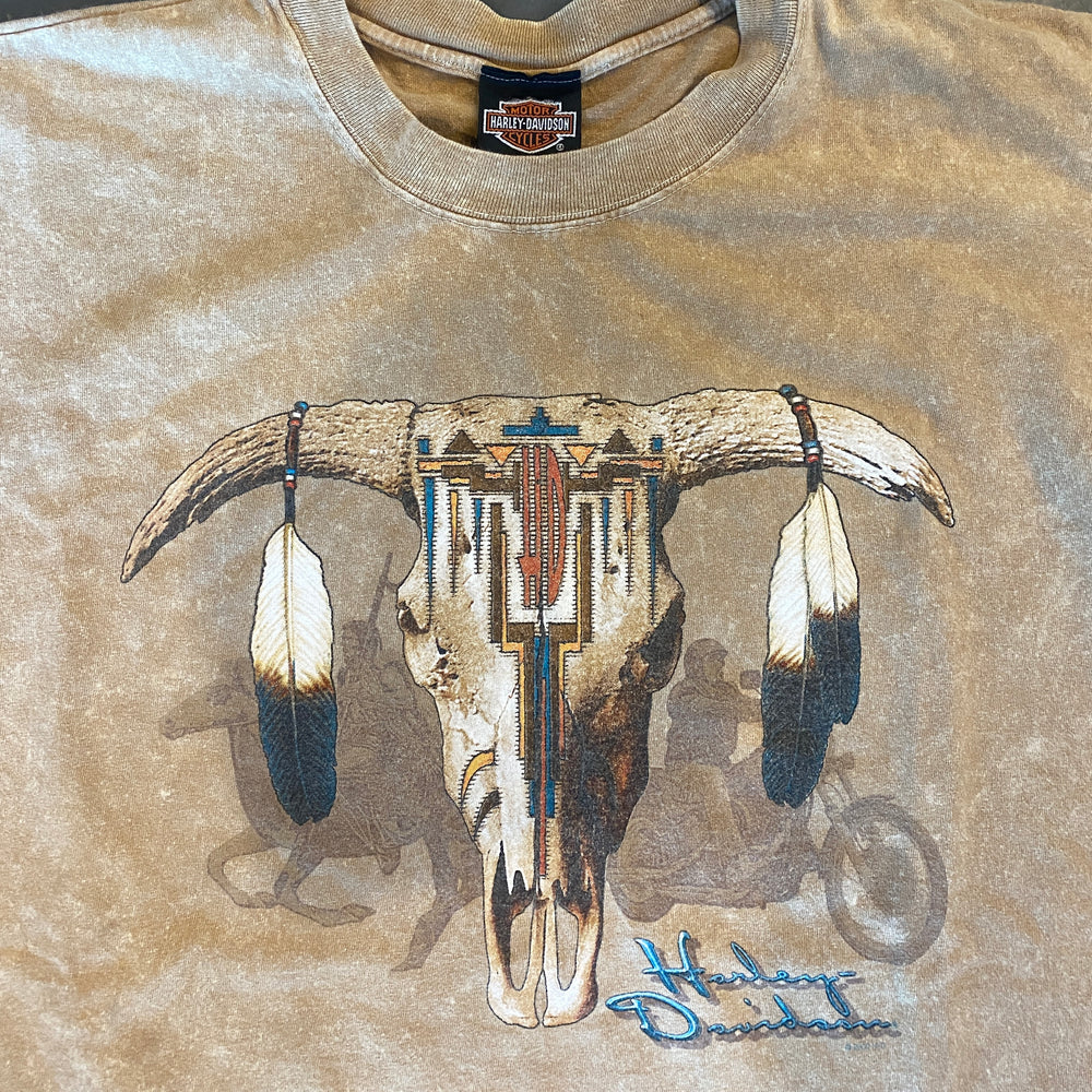 
                  
                    Load image into Gallery viewer, Vintage Harley Davidson Native Skull T-Shirt
                  
                