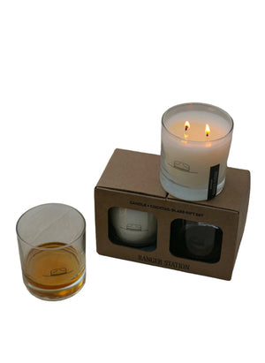 
                  
                    Load image into Gallery viewer, Ranger Station Candle + Cocktail Glass Gift Set - &amp;#39;Leather + Pine&amp;#39;
                  
                