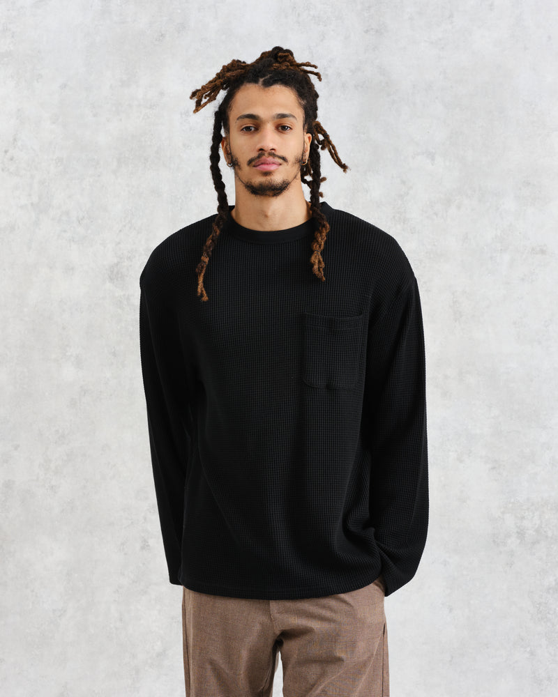 
                  
                    Load image into Gallery viewer, Wax London Moore Heavy Waffle L/S T-Shirt - &amp;#39;Black&amp;#39;
                  
                