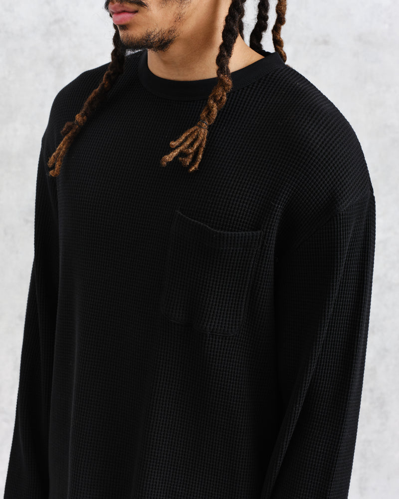 
                  
                    Load image into Gallery viewer, Wax London Moore Heavy Waffle L/S T-Shirt - &amp;#39;Black&amp;#39;
                  
                