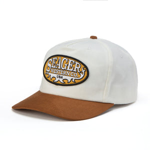 
                  
                    Load image into Gallery viewer, SEAGER &amp;#39;Buckle&amp;#39; Snapback - &amp;#39;Cream / Brown&amp;#39;
                  
                
