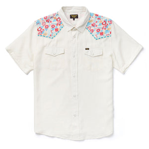 
                  
                    Load image into Gallery viewer, SEAGER &amp;#39;Flora Amarillo&amp;#39; S/S Shirt - &amp;#39;Vintage White&amp;#39;
                  
                