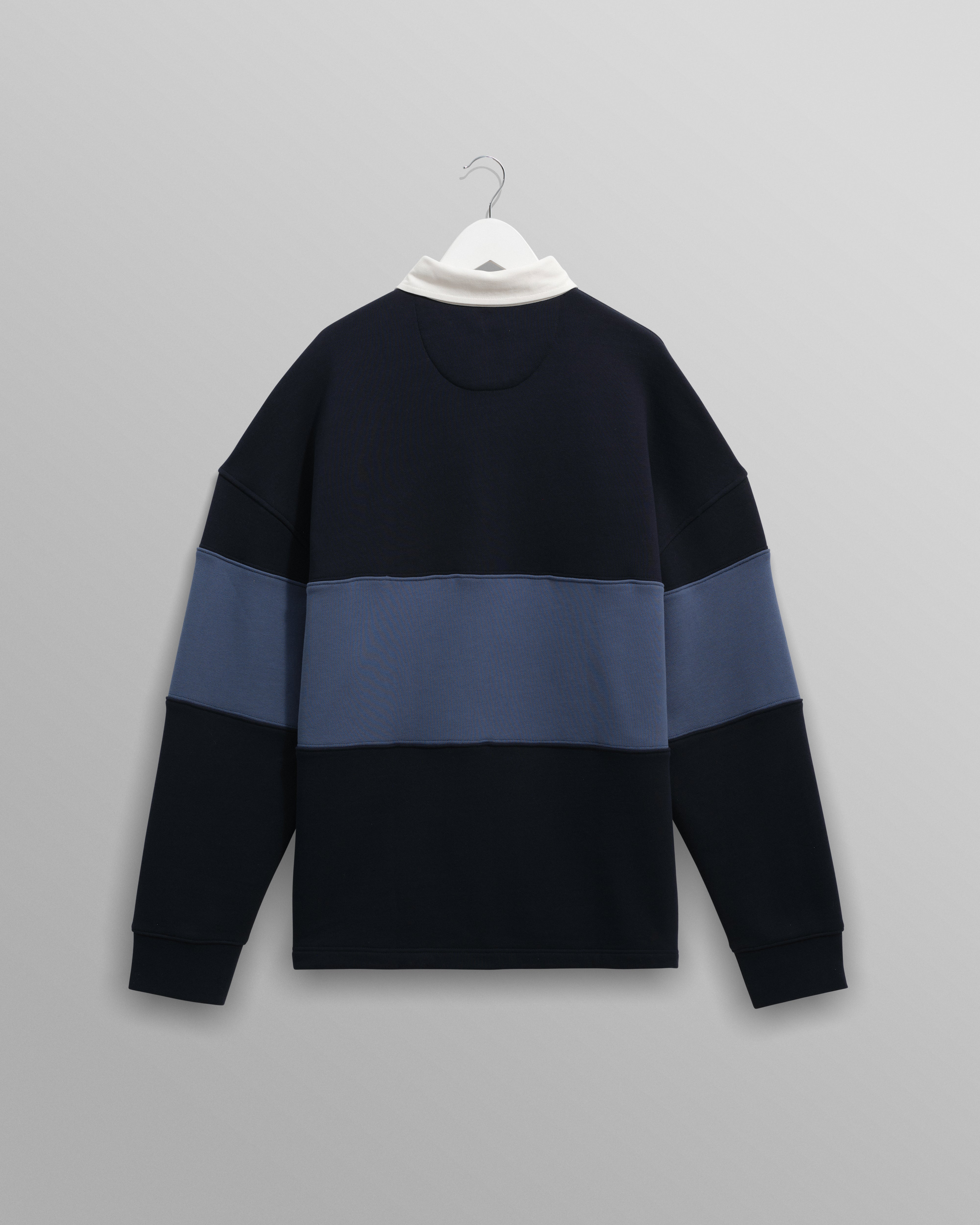 Wax London Panelled Loopback Rowhill Rugby Shirt - 'Navy/Blue' – FORTS