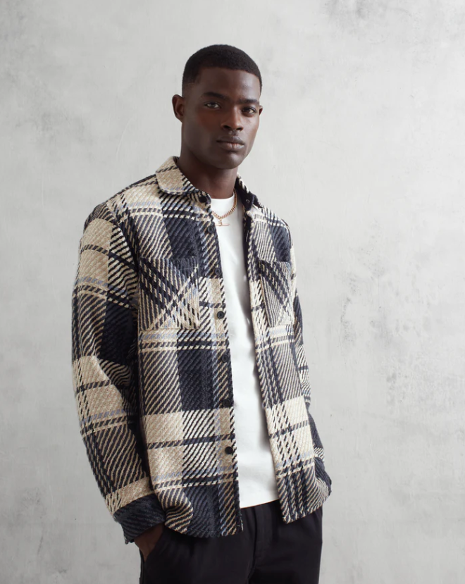 
                  
                    Load image into Gallery viewer, Wax London Whiting Overshirt Spear Check - &amp;#39;Black / Ecru&amp;#39;
                  
                