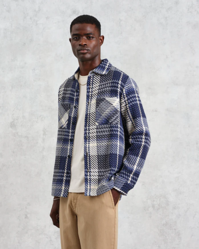 
                  
                    Load image into Gallery viewer, Wax London Whiting Check Overshirt  - &amp;#39;Spear Check Navy&amp;#39;
                  
                