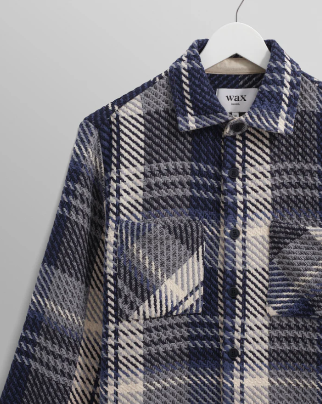 
                  
                    Load image into Gallery viewer, Wax London Whiting Check Overshirt  - &amp;#39;Spear Check Navy&amp;#39;
                  
                