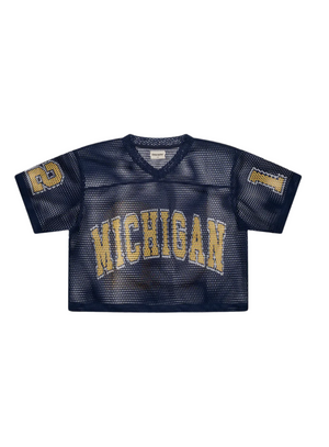 
                  
                    Load image into Gallery viewer, Circle Author &amp;#39;Michigan&amp;#39; Football Jersey - &amp;#39;Navy&amp;#39;
                  
                