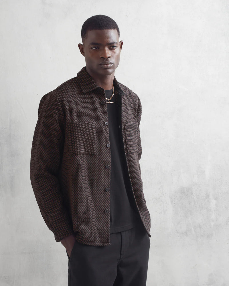 
                  
                    Load image into Gallery viewer, Wax London Whiting Overshirt Stepney - &amp;#39;Black / Brown&amp;#39;
                  
                