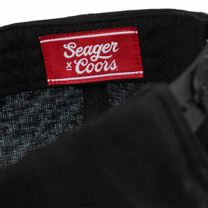 
                  
                    Load image into Gallery viewer, SEAGER X COORS BANQUET &amp;#39;Brand Hemp&amp;#39; Snapback - &amp;#39;Black&amp;#39;
                  
                