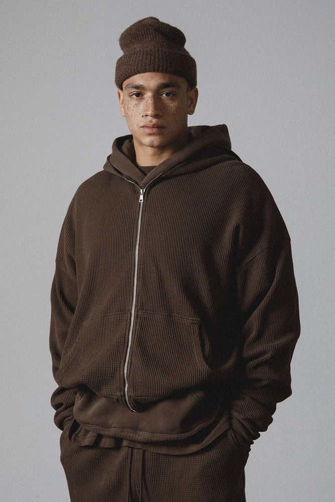 
                  
                    Load image into Gallery viewer, Elwood Core Thermal Zip Hoodie - &amp;#39;Vintage Chocolate&amp;#39;
                  
                