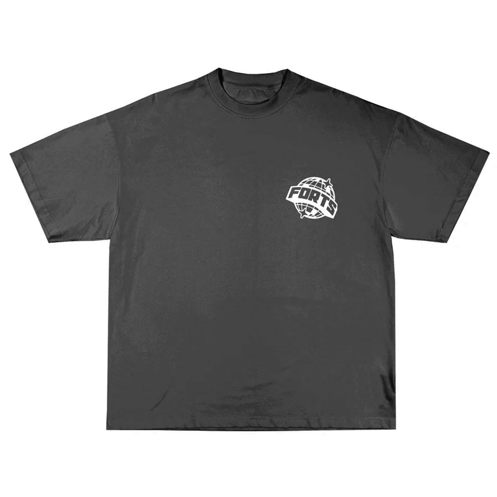 
                  
                    Load image into Gallery viewer, FORTS Globe Tee - &amp;#39;Vintage Black&amp;#39;
                  
                