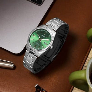 
                  
                    Load image into Gallery viewer, Casio MTP1302D-3AVT - &amp;#39;Silver / Green&amp;#39;
                  
                