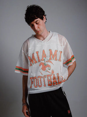 
                  
                    Load image into Gallery viewer, Circle Author &amp;#39;Miami&amp;#39; Football Jersey - &amp;#39;White
                  
                