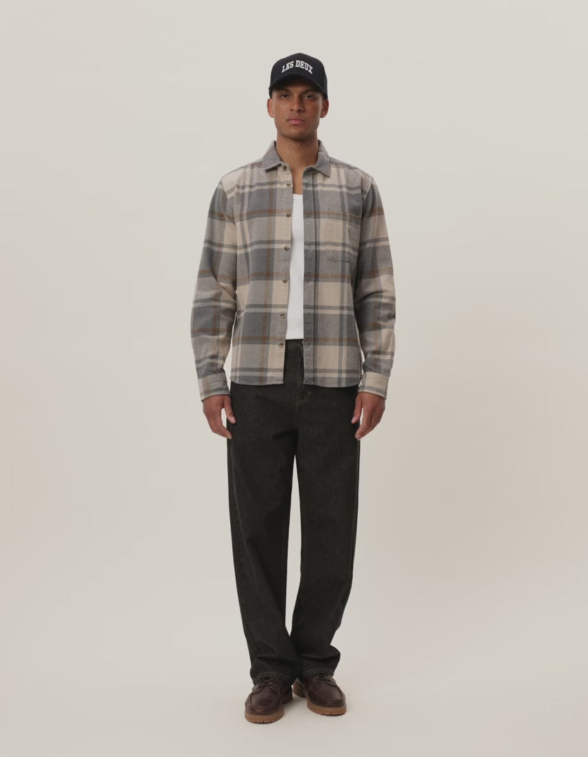Les Deux Jeremy Check Flannel Shirt - 'Grey Melange' – FORTS