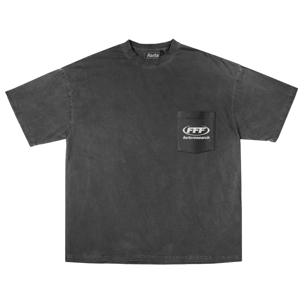 
                  
                    Load image into Gallery viewer, FORTS &amp;#39;Research&amp;#39; Tee - &amp;#39;Vintage Black / Cement&amp;#39;
                  
                