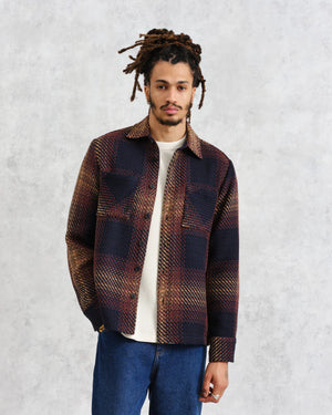 
                  
                    Load image into Gallery viewer, Wax London Whiting Windowpane Check Overshirt  - &amp;#39;Navy and Brown&amp;#39;
                  
                