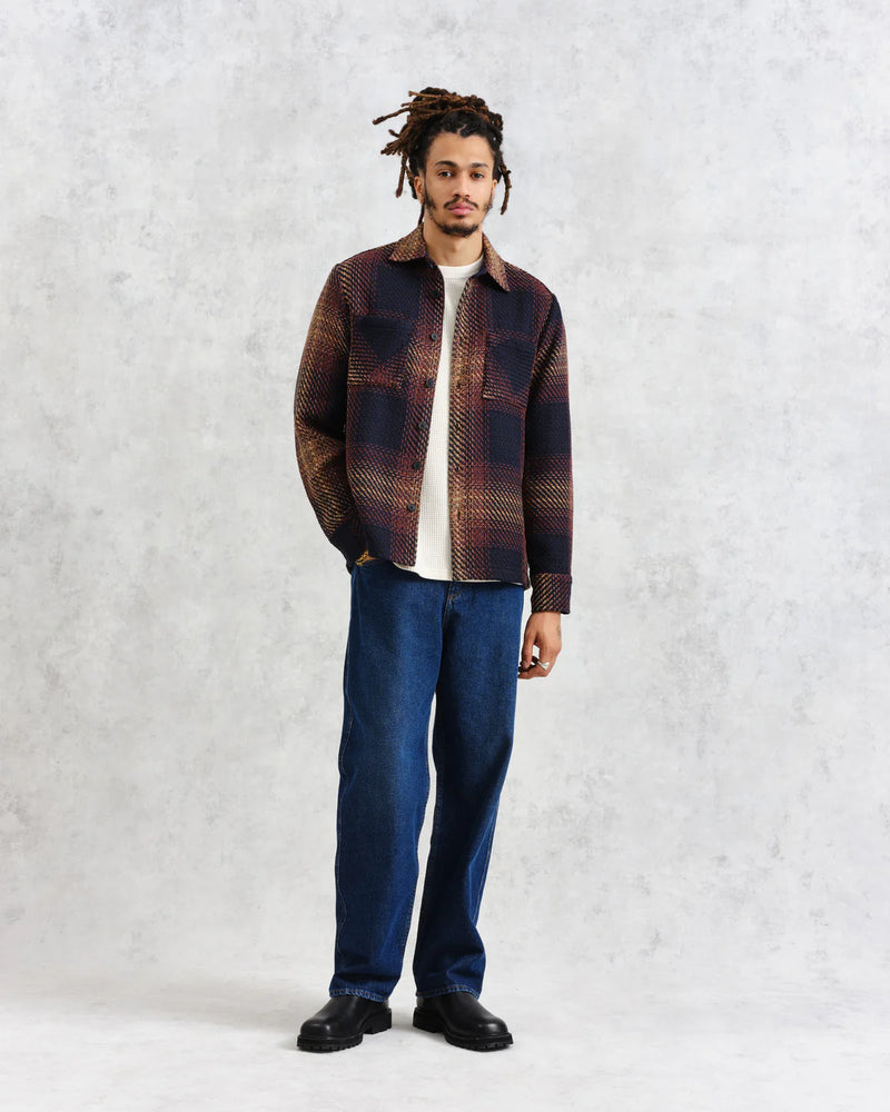 
                  
                    Load image into Gallery viewer, Wax London Whiting Windowpane Check Overshirt  - &amp;#39;Navy and Brown&amp;#39;
                  
                