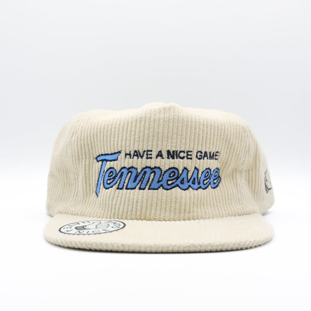 'HAVE A NICE GAME' Tennessee Script Snapback - 'Cream Corduroy'