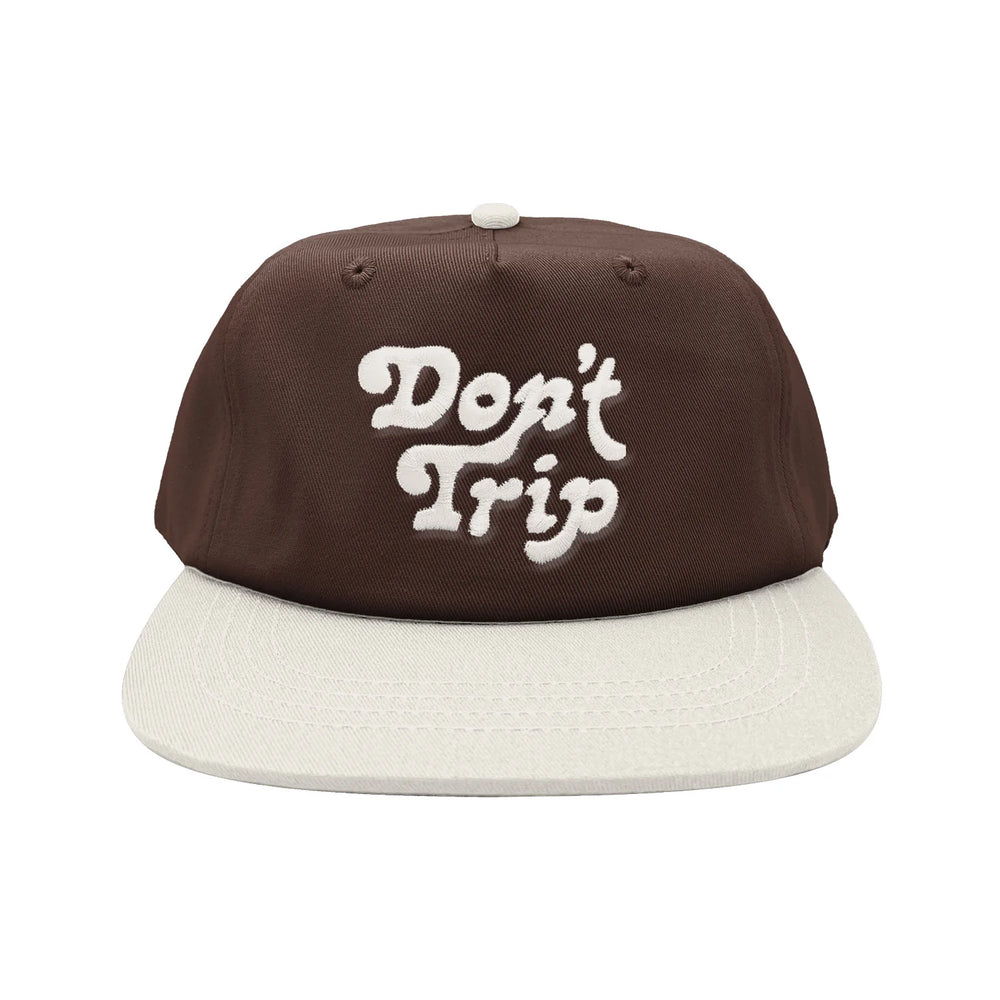 
                  
                    Load image into Gallery viewer, Free &amp;amp; Easy &amp;#39;Don&amp;#39;t Trip&amp;#39; Two Tone Short Brim Snapback Hat - &amp;#39;Brown / Bone&amp;#39;
                  
                
