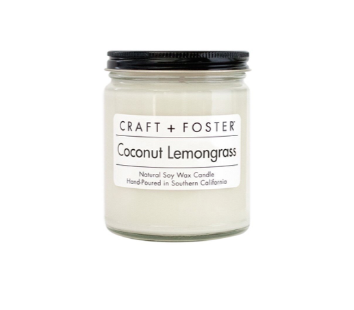 Craft + Foster 8oz Natural Soy Wax Candle - 'Coconut Lemongrass'