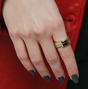 
                  
                    Load image into Gallery viewer, Vitaly &amp;#39;Gridlock&amp;#39; Stainless Steel Ring - &amp;#39;Gold&amp;#39;
                  
                
