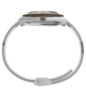 
                  
                    Load image into Gallery viewer, Timex Q 36mm Stainless Steel Bracelet Watch - &amp;#39;Silver / White / Rose Gold&amp;#39;
                  
                