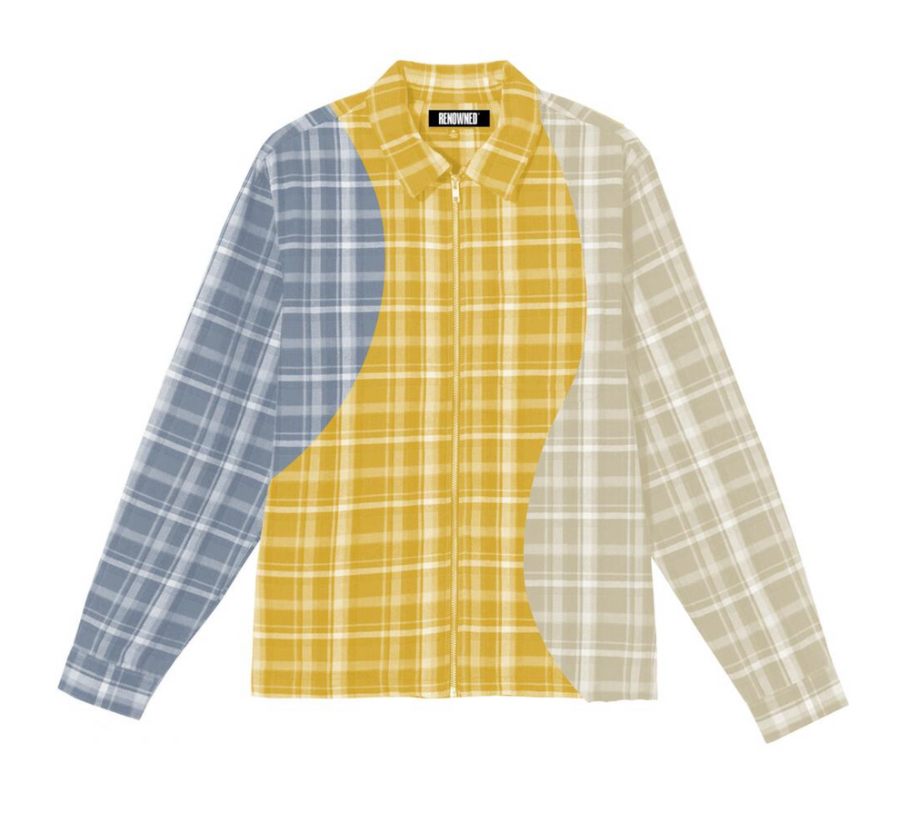 RENOWNED LA Lucid Cut Flannel - 'Yellow / Blue'