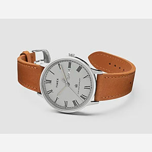 
                  
                    Load image into Gallery viewer, Timex - &amp;#39;Waterbury Classic&amp;#39; 40mm Leather Strap Watch - &amp;#39;SS / Tan / Gray&amp;#39;
                  
                