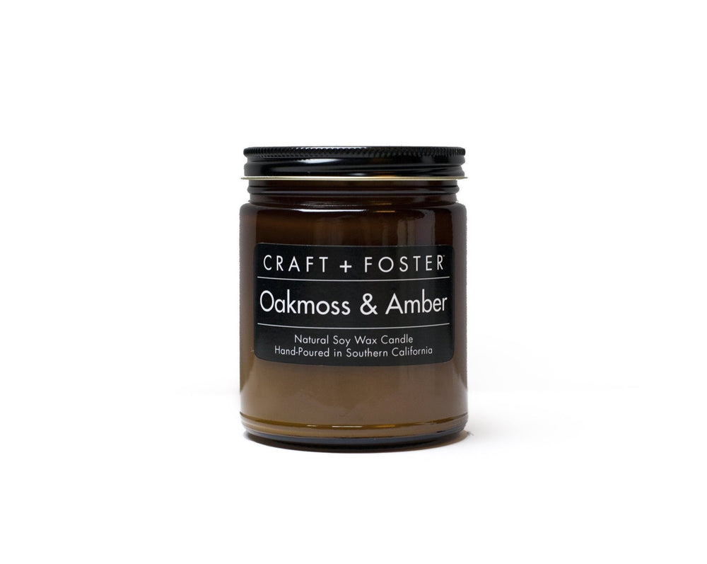 Craft + Foster 8oz Natural Soy Wax Candle - 'Oakmoss and Amber'