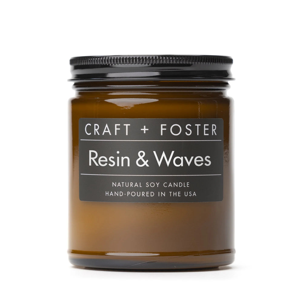 Craft + Foster 8oz Natural Soy Wax Candle - 'Resin & Waves'
