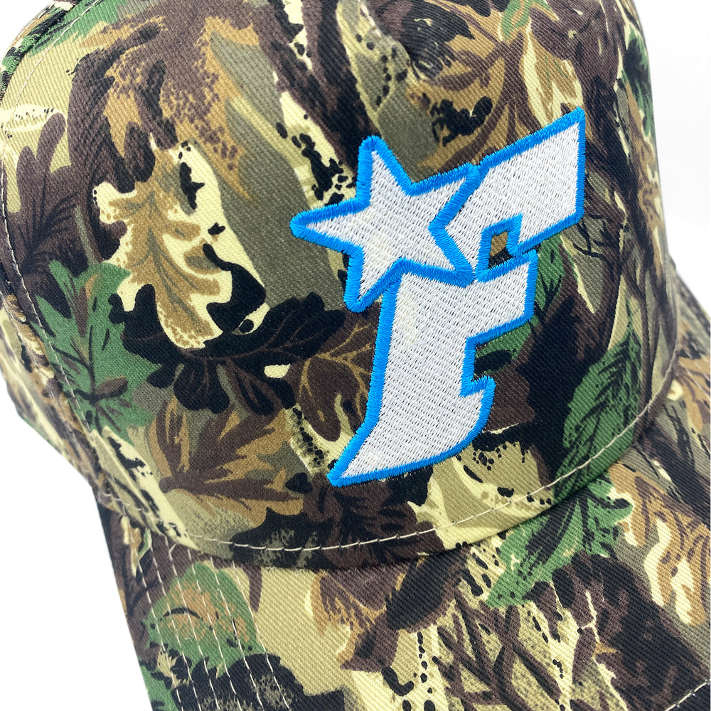 
                  
                    Load image into Gallery viewer, FORTS &amp;#39;Allstar&amp;#39; Snap Back Cap - &amp;#39;Camo / Blue&amp;#39;
                  
                